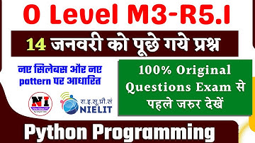 आज का पेपर M3-R5.1 |python-programmeerpapier 14 januari 2024 Papieren oplossing|O Level Question ...