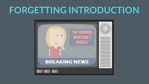 The Woman Who Could Not Forget: Introduction to Forgetting
