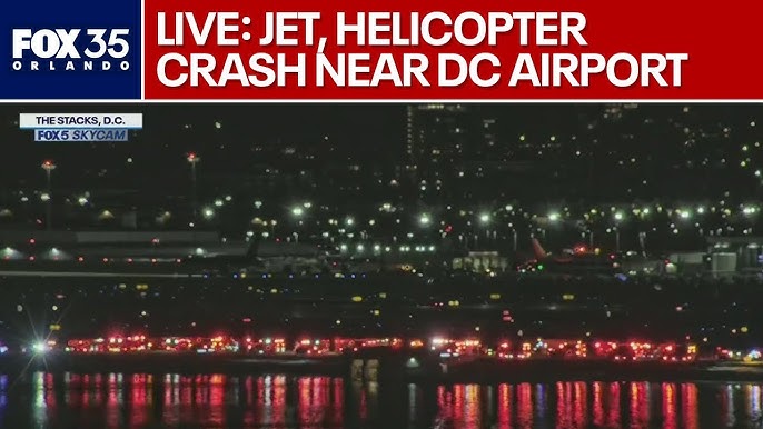 LIVE: American Airlines jet, military helicopter crash in DC;  search-and-rescue underway - YouTube