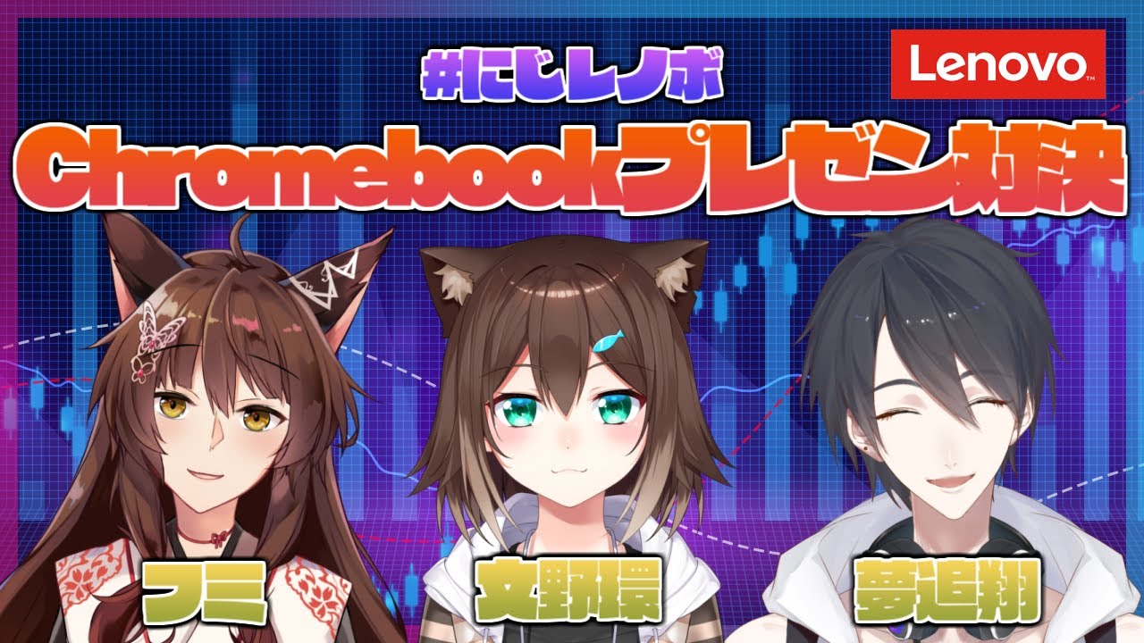 【Lenovo】神と猫と袖無し男のChromebookプレゼン対決！【にじさんじ/フミ/文野環/夢追翔】