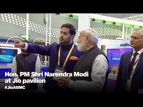 Hon. PM Shri Narendra Modi  at Jio pavilion  #JioAtIMC