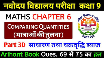 Jnvst Class 9 Maths | Comparing Quantities | Simple Compound Interest साधारण ब्याज/चक्रवृद्धि ब्याज