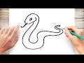 How to draw a cartoon snake for beginner