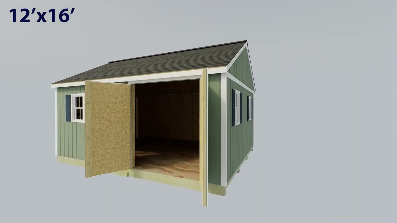 Crafter's Connection 12x16 Wood Storage Shed (CCONDE16C)