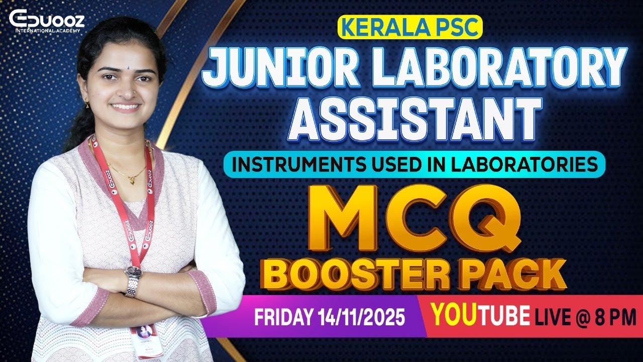 Junior Laboratory Assistant | MCQ Booster Pack | Live Practice & Discussion | Eduooz Academy