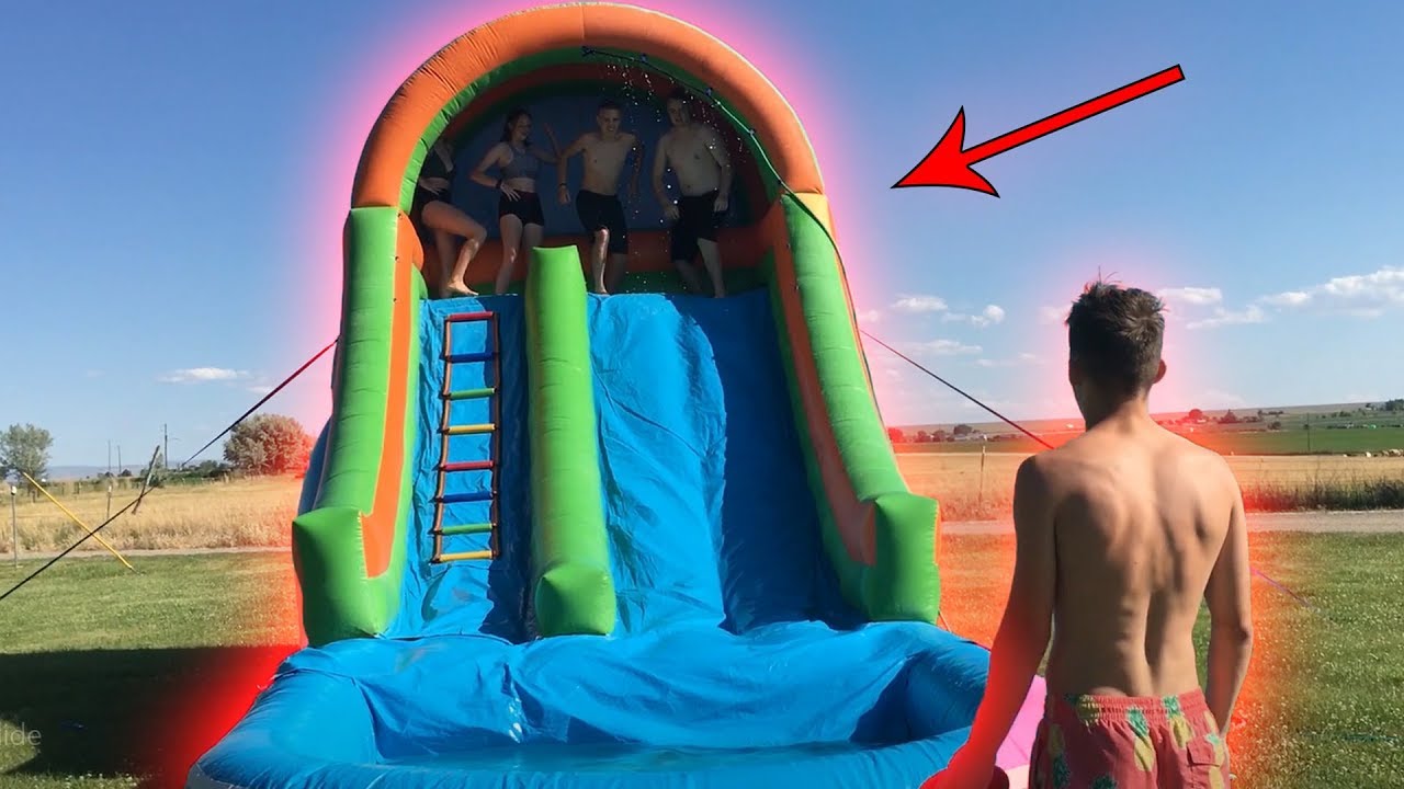 CRAZY KING OF THE HILL SLIP IN SLIDE!