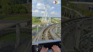 Front seat on this old wooden roller coaster! #shorts #rollercoaster #themepark