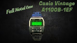 Casio A1100B1 Black and Green Vintage Revival
