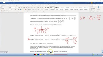 Solving Trig Equations Part 1