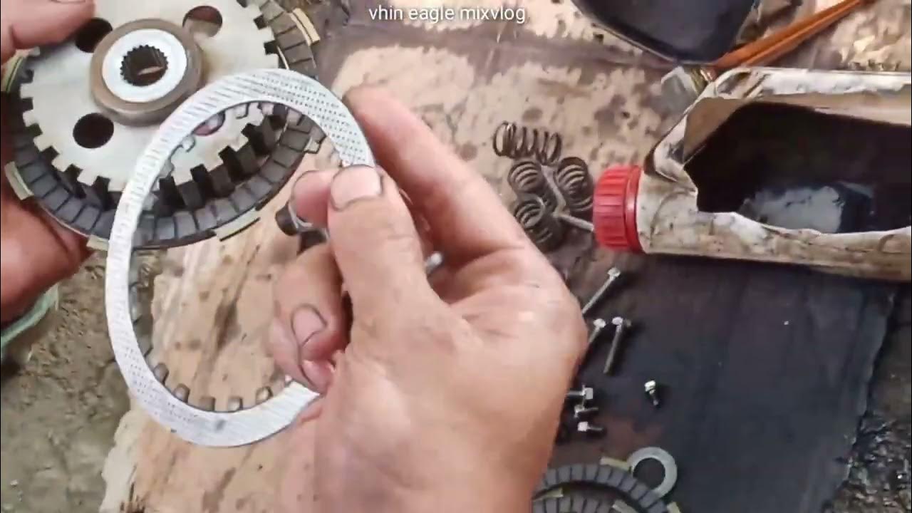 how to change clutch lining of honda wave cx 110 - YouTube