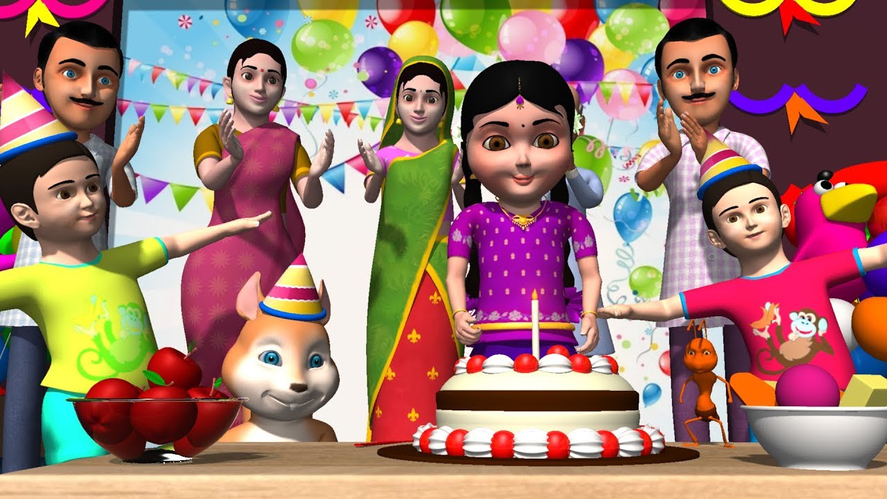 Happy Birthday Song in Telugu | Telugu Rhymes for children Baby ...