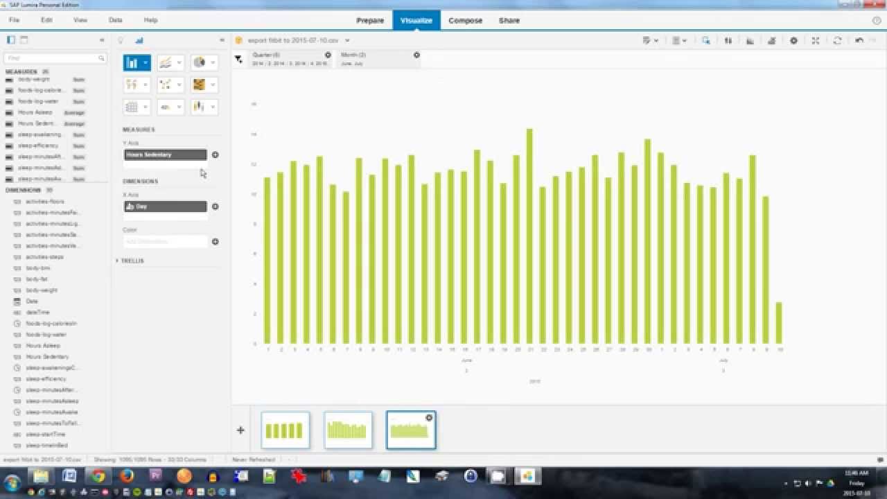How to analyze your Fitbit data in SAP Lumira Personal Edition