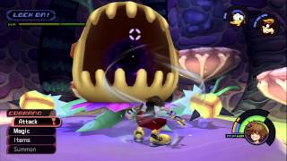 Kingdom Hearts HD 1.5 Remix - Final Mix: Saving Pinocchio
The battle within Monstros stomach has several hazards and can be a pretty difficult fight. Make sure you keep Aero up, and just wail away at the cage holding Pinnochio. Kingdom Hearts HD 1.5 Remix - Final Mix: Saving Pinocchio