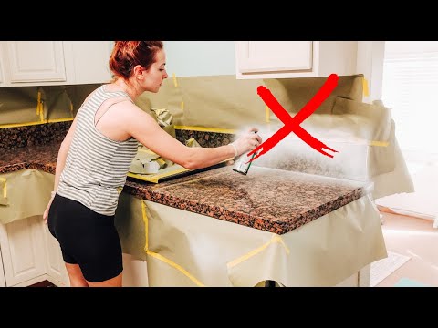 I SPRAY PAINTED MY GRANITE COUNTERTOPS! WHAT HAPPENED! #FAIL