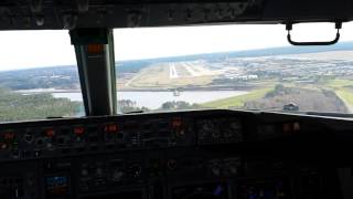 Landing at RDU - view from cockpit