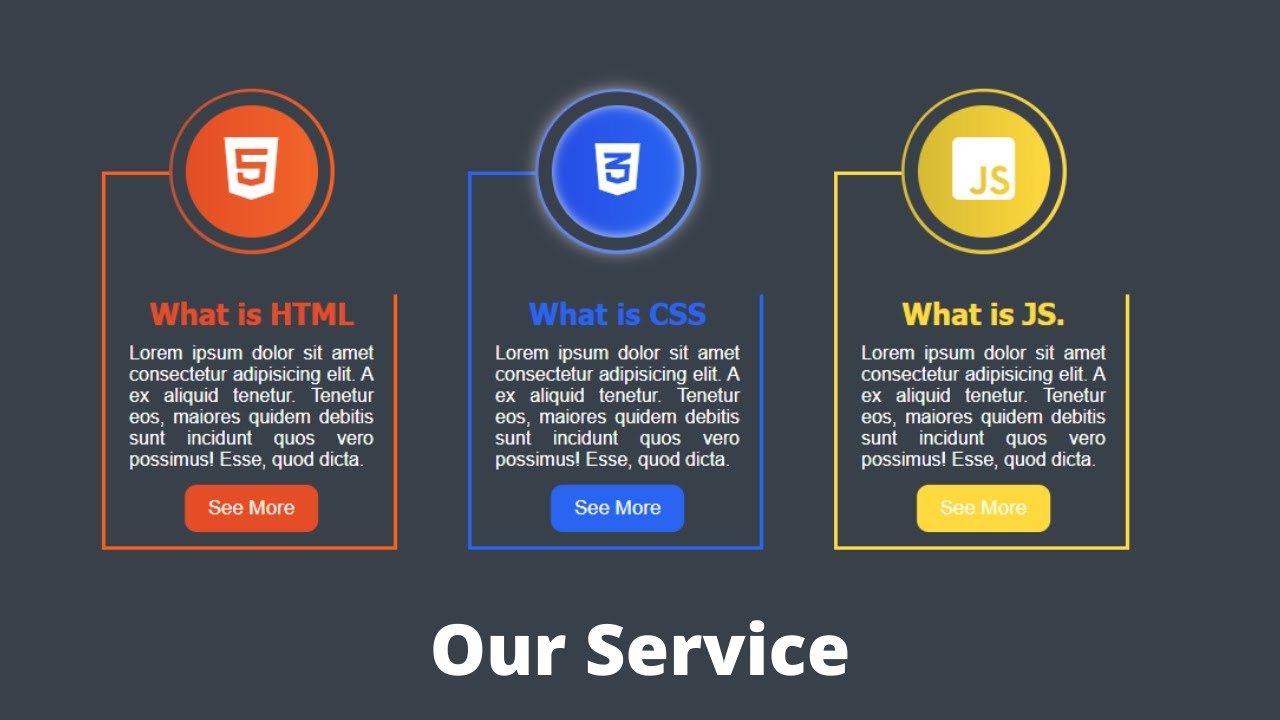 Our Services Box Design Using HTML & CSS | Services Section Use HTML ...