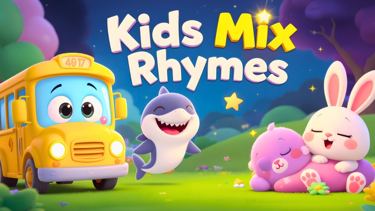 Kids Mix Rhymes & Poems | Wheels on the Bus, Twinkle Twinkle, Baby Shark, Sleeping Bunnies