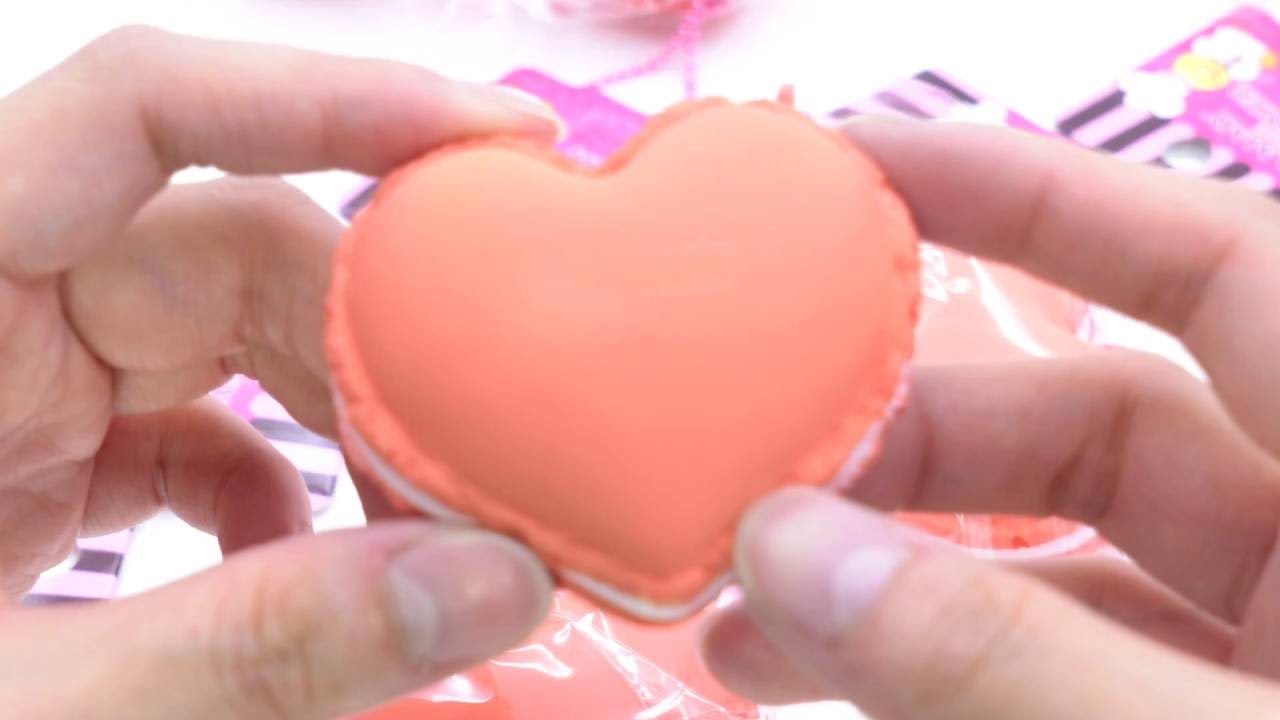 heart macaron ice sandwich squishy