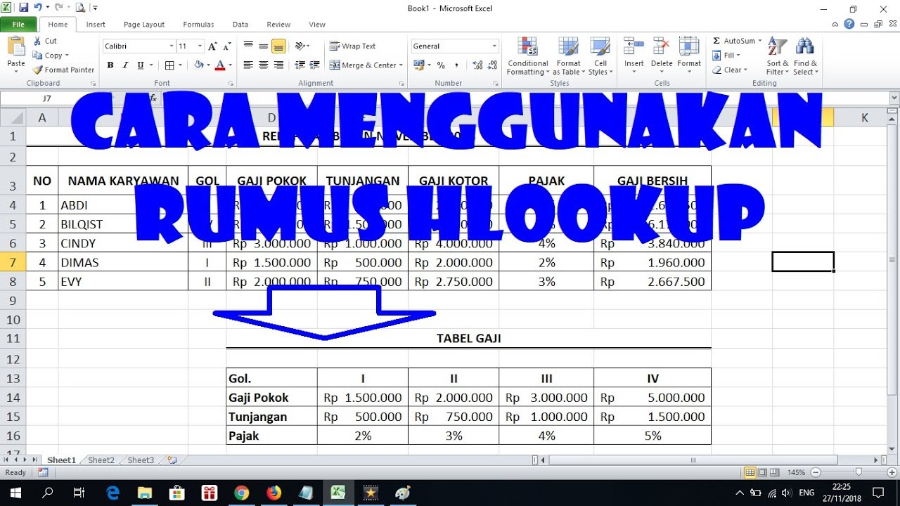 Cara Menggunakan Rumus Hlookup Youtube