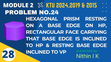 𝐏𝐫𝐨𝐛𝐥𝐞𝐦 𝐍𝐨 24 | HEXAGONAL PRISM | BASE EDGE  ON HP | 𝗞𝗧𝗨 𝗚𝗿𝗮𝗽𝗵𝗶𝗰𝘀 𝟮𝟬𝟮𝟰,𝟮𝟬𝟭𝟵&𝟮𝟬𝟭𝟱 𝗦𝗰𝗵𝗲𝗺𝗲
