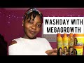 AFFORDABLE 4c natural hair wash day routine with MEGAGROWTH products+ honest product review