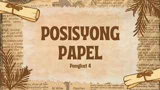 Posisyong Papel (Position Paper)