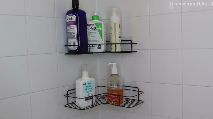 LUXEAR Adhesive Shower Caddy Review Double Stack Shower Shelf heavy  duty with sticky pads 