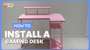 How to Install the L Shaped Gaming Desk with Outlets and USB Ports | CB10584 #costway #howto
