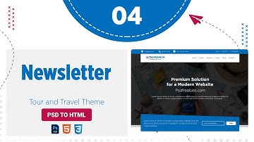 Newsletter Section | The Tour & Travel Theme | PSD to HTML Conversion Template Design