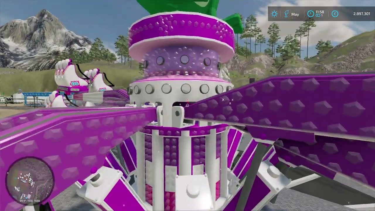 MONTAJE FERIA PUEBLO FS22 (LLEGADA DEL TREN DE LA BRUJA SYN, MAXI RANA Y SUPER TORO XXL)