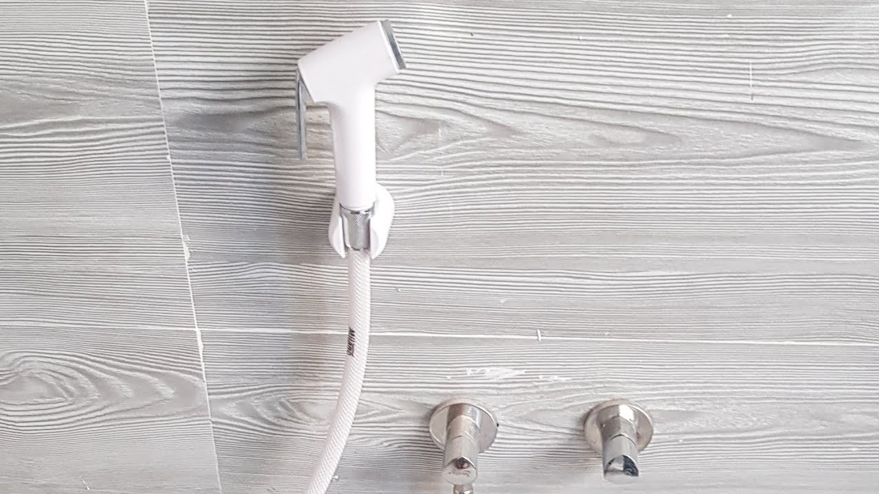 A new hand shower (sataf) installed in the toilet - YouTube