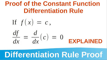 2.5 Proof of the Constant Function Differentiation Rule