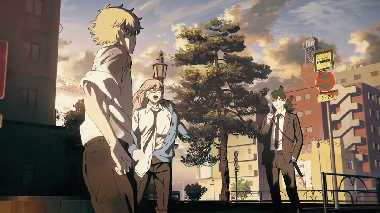 denji and power dancing chainsaw man opening YouTube