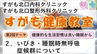 すがも健康教室【第２回】②いびき・無呼吸症候群について