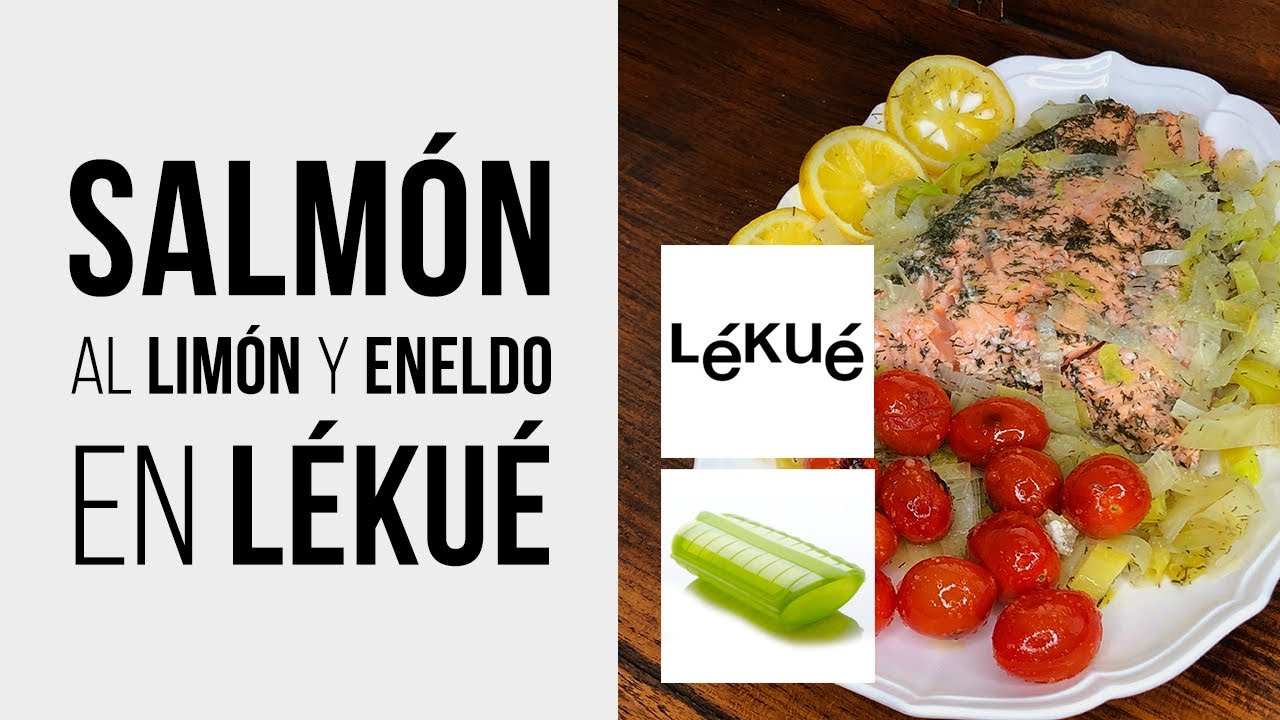 Salmón en LÉKUÉ con Limón y Eneldo [Receta fácil para estuche de vapor] al Microondas