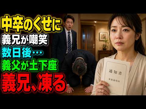 「中卒のくせに」と義兄は私を見下して笑った――私は何も言い返さなかった。数日後、義父のたった一つの行動を見た瞬間、義兄の笑顔は消えた