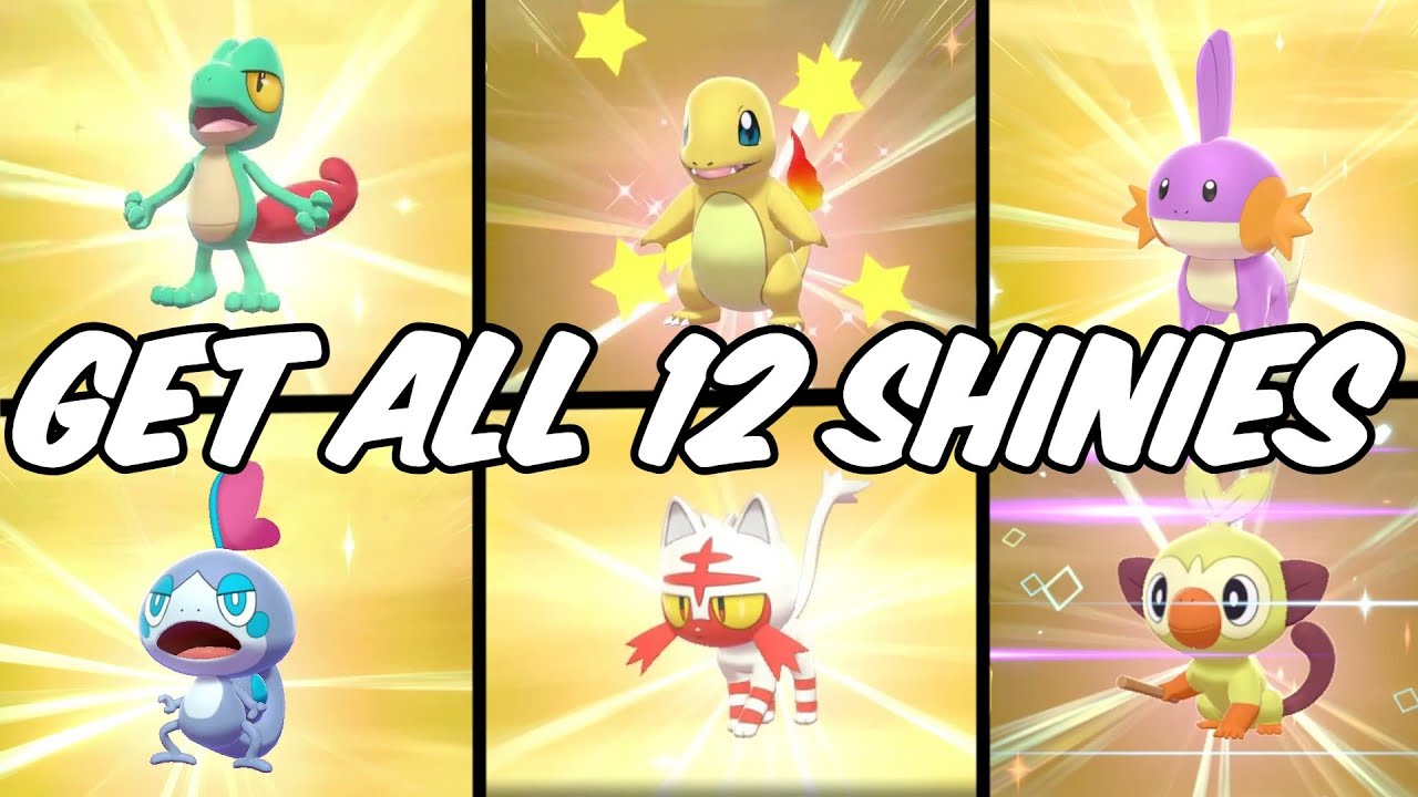 Pokemon Sword & Shield Square Shiny ALL 12x STARTERS SHINY Bundle Lv.5 Pack