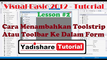 visual basic 2012 lesson 2 | how to add toolstrip