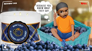 BBW Candle Review MAINE S BEST BLUEBERRY COTTON CANDY 2022 New Scent New return policy