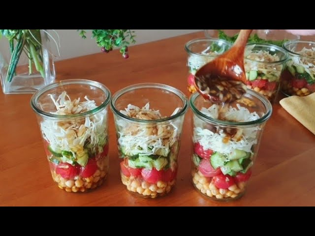 병아리콩 토마토 병 샐러드