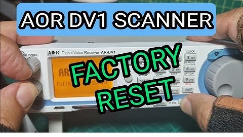 AOR DV1 - FACTORY RESET