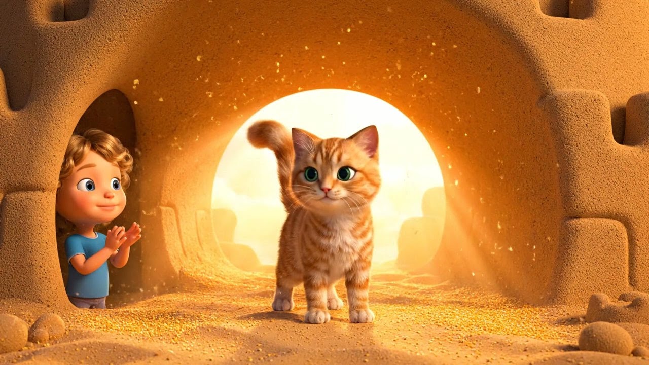 The Curious Sand Cat Found a Tunnel 🐱‍👤 | Nursery Rhymes for Kids & Baby Songs