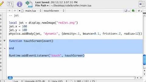 Corona SDK Game Tutorial - Part 5 (of 14)