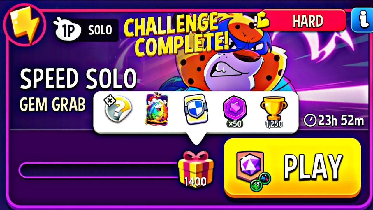 (Hard) speed solo challenge gem grab share energy match masters solo challenge today.
