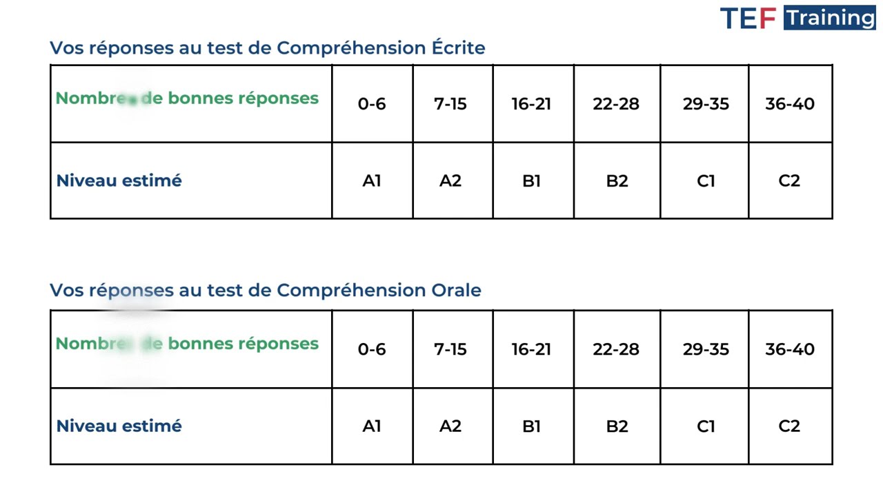 TEF Tableau De Niveaux Levels Chart YouTube TEF Tableau De Niveaux Levels Chart YouTube