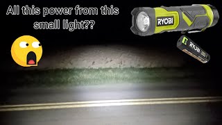Trying Out The Ryobi 4 Volt Flashlight FVL51 You Have To See It To Believe It!!#ryobi#flashlight