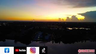 Evening flight caught a thunderstorm in the distance 4K 60FPS