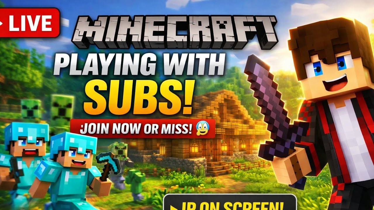 Minecraft LIVE 🔴 Playing With Subscribers | Join Now (IP On Screen ...