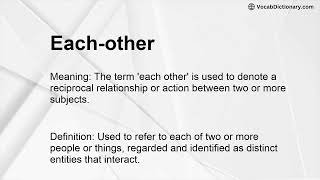 Each-other Meaning