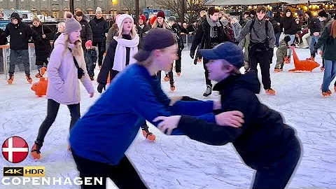 Copenhagen🇩🇰 Broens ice skating rink, Christmas 2021, 4k HDR Walk, Tourist place #jul #Denmark